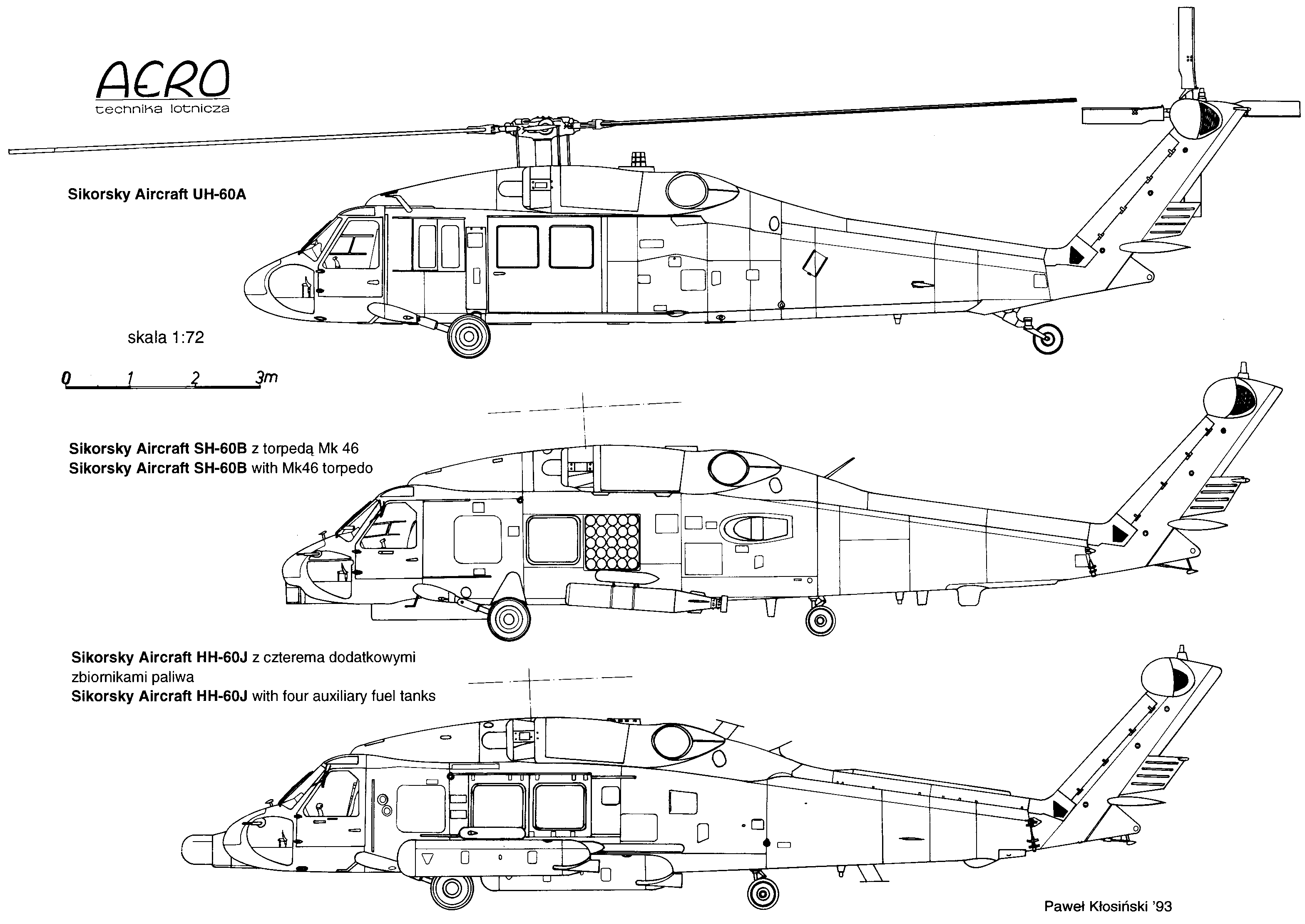 Sikorsky UH-60 Black Hawk Blueprint - Download free blueprint for 3D