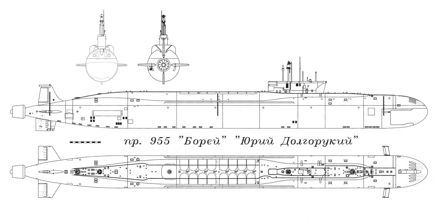 Borei-class submarine Blueprint - Download free blueprint ...