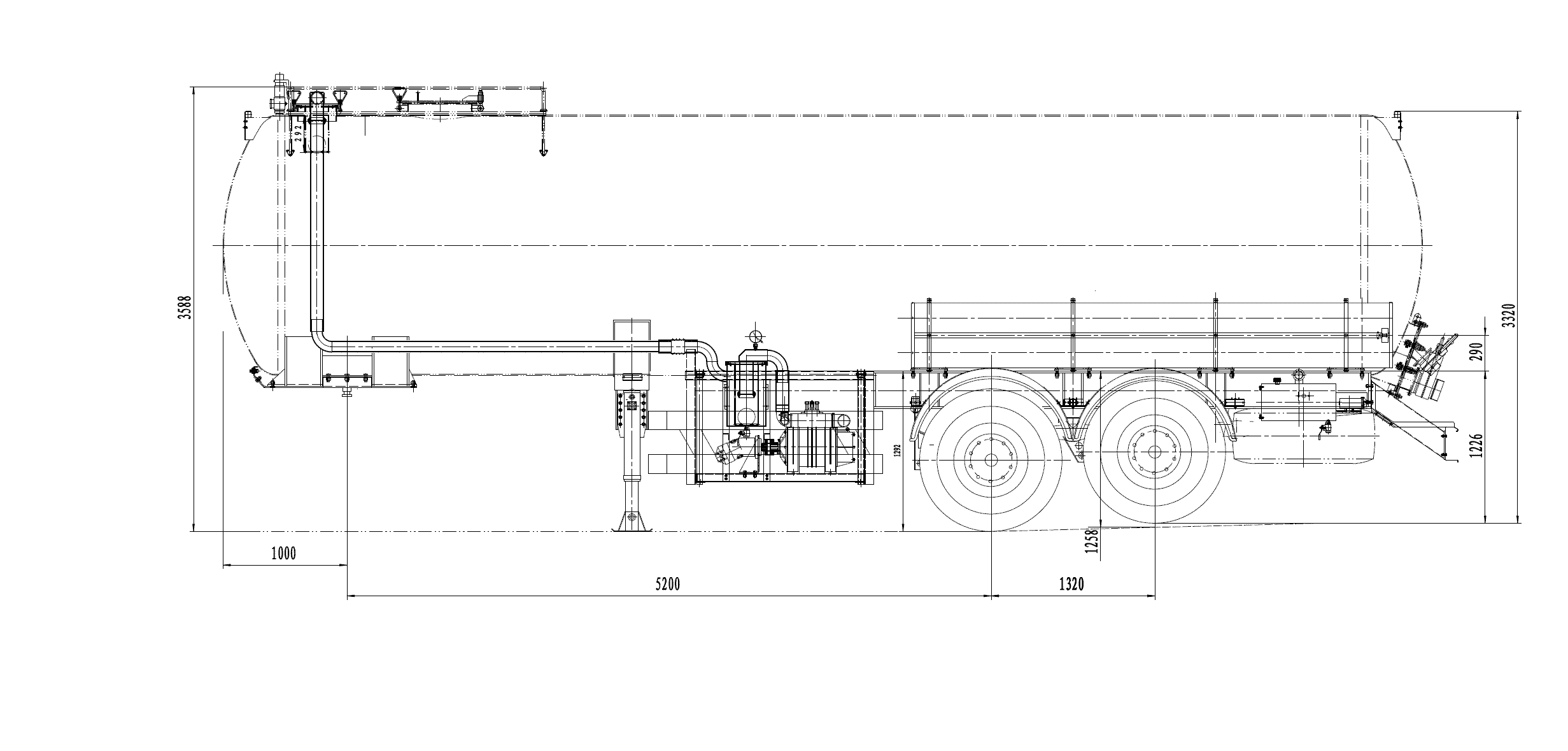 Vacuum tank trailer Blueprint - Download free blueprint ...