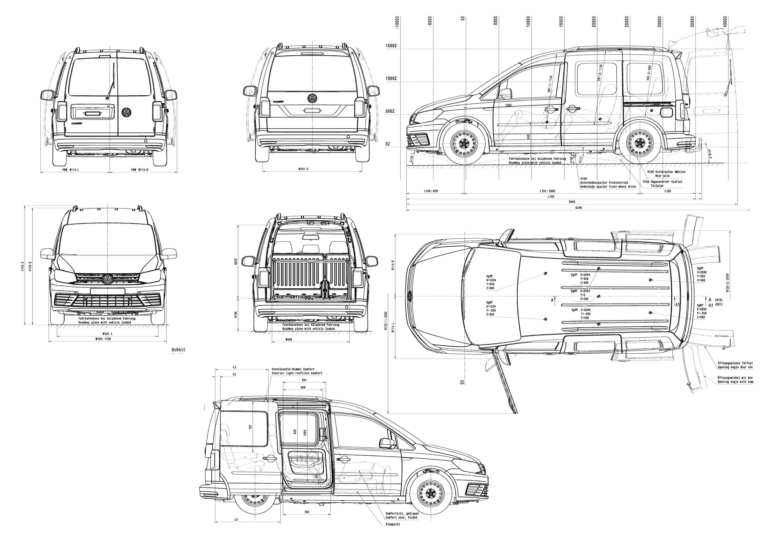 Габариты volkswagen caddy