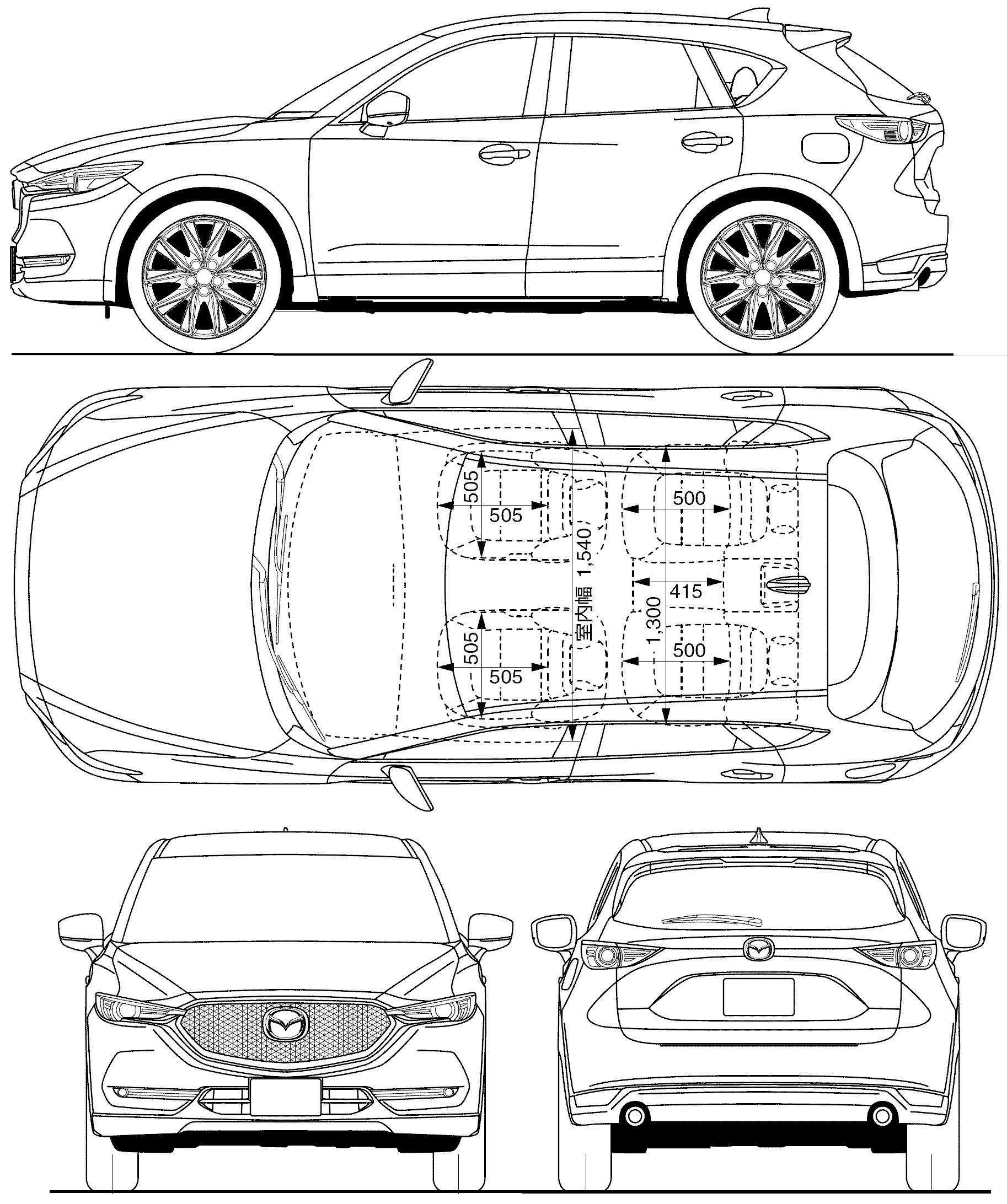 Dimensions Of A Mazda Cx 9