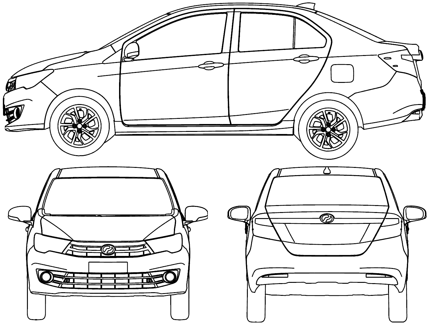Perodua Bezza 2017 Blueprint - Download free blueprint for 