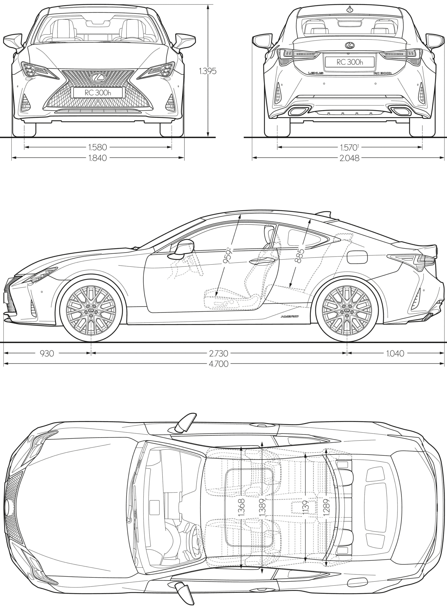 Lexus RC 300h 2019 Blueprint Download Free Blueprint For 3D Modeling lexus-rc-300h-2019-blueprint-download-free-blueprint-for-3d-modeling