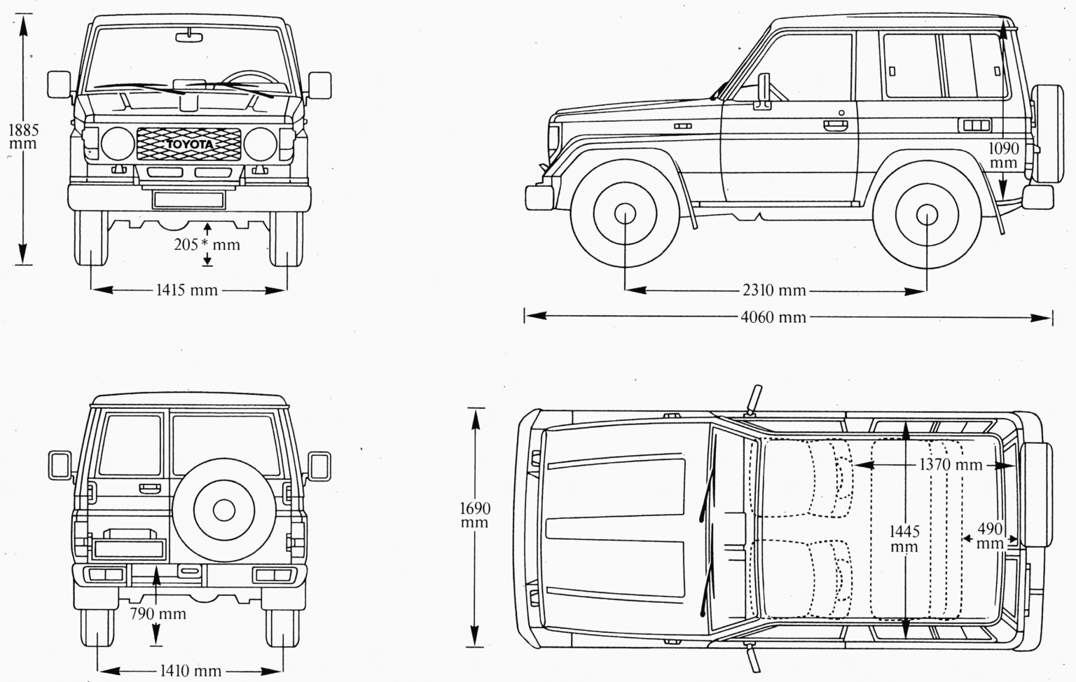 Toyota Land Cruiser Dimensions