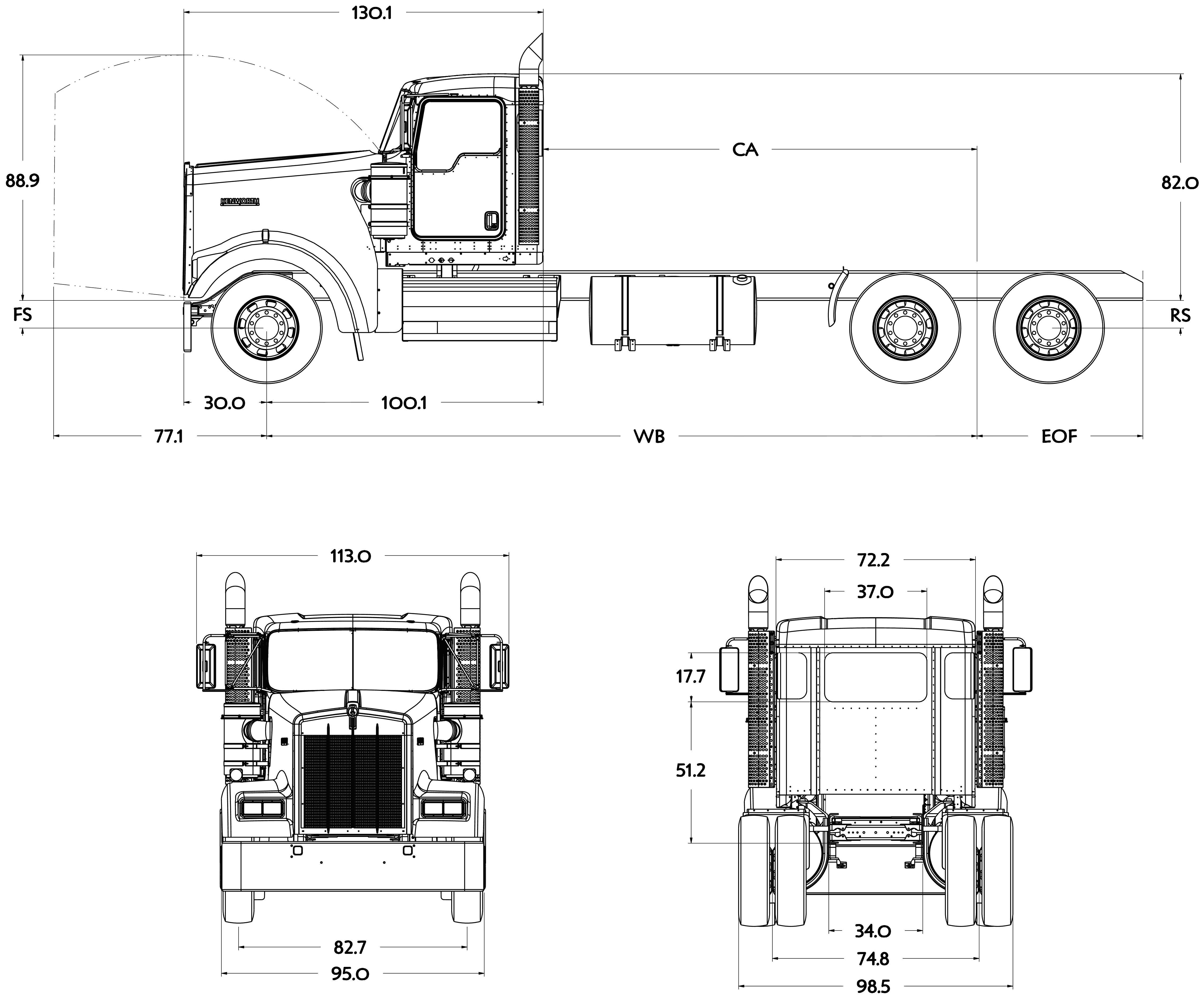 Kenworth W900L 2012 Blueprint Download Free Blueprint For 3D Modeling kenworth-w900l-2012-blueprint-download-free-blueprint-for-3d-modeling