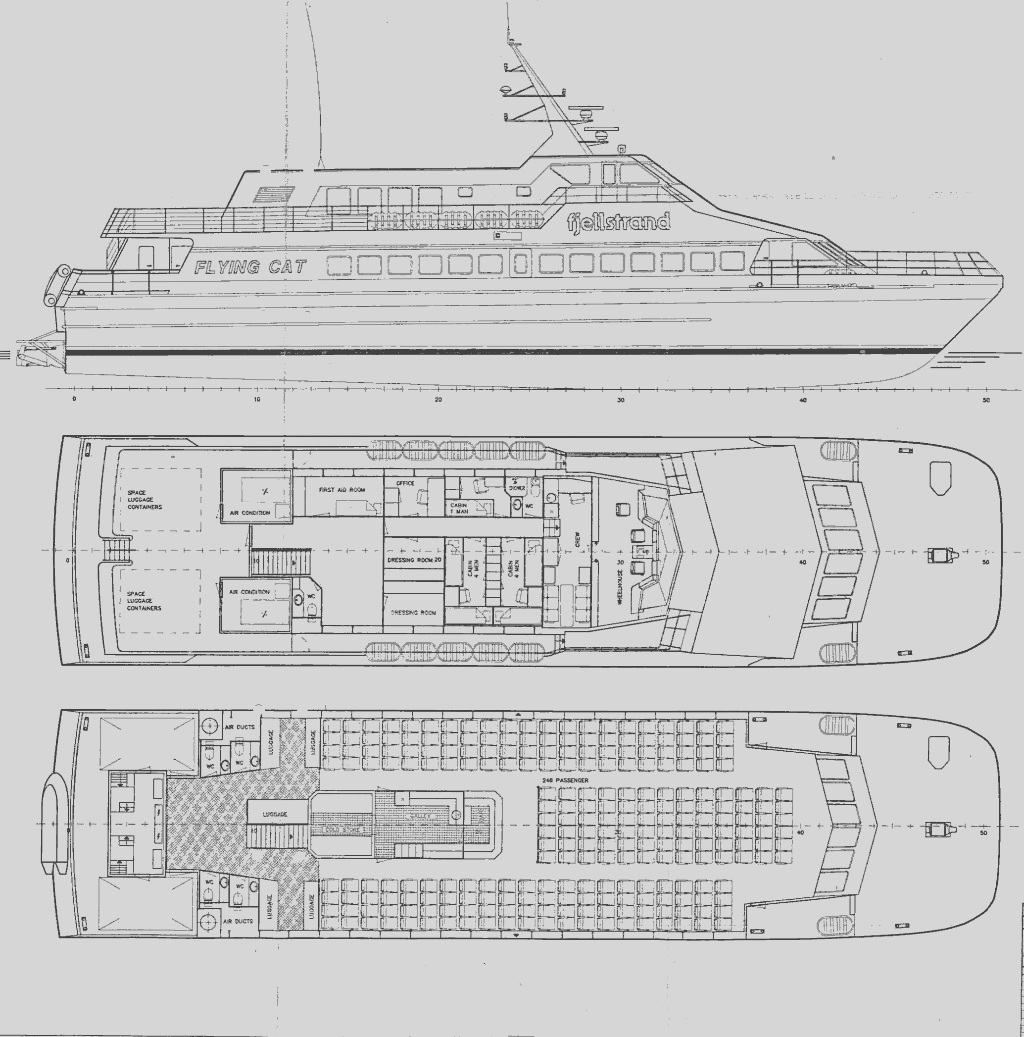catamaran ferry blueprint