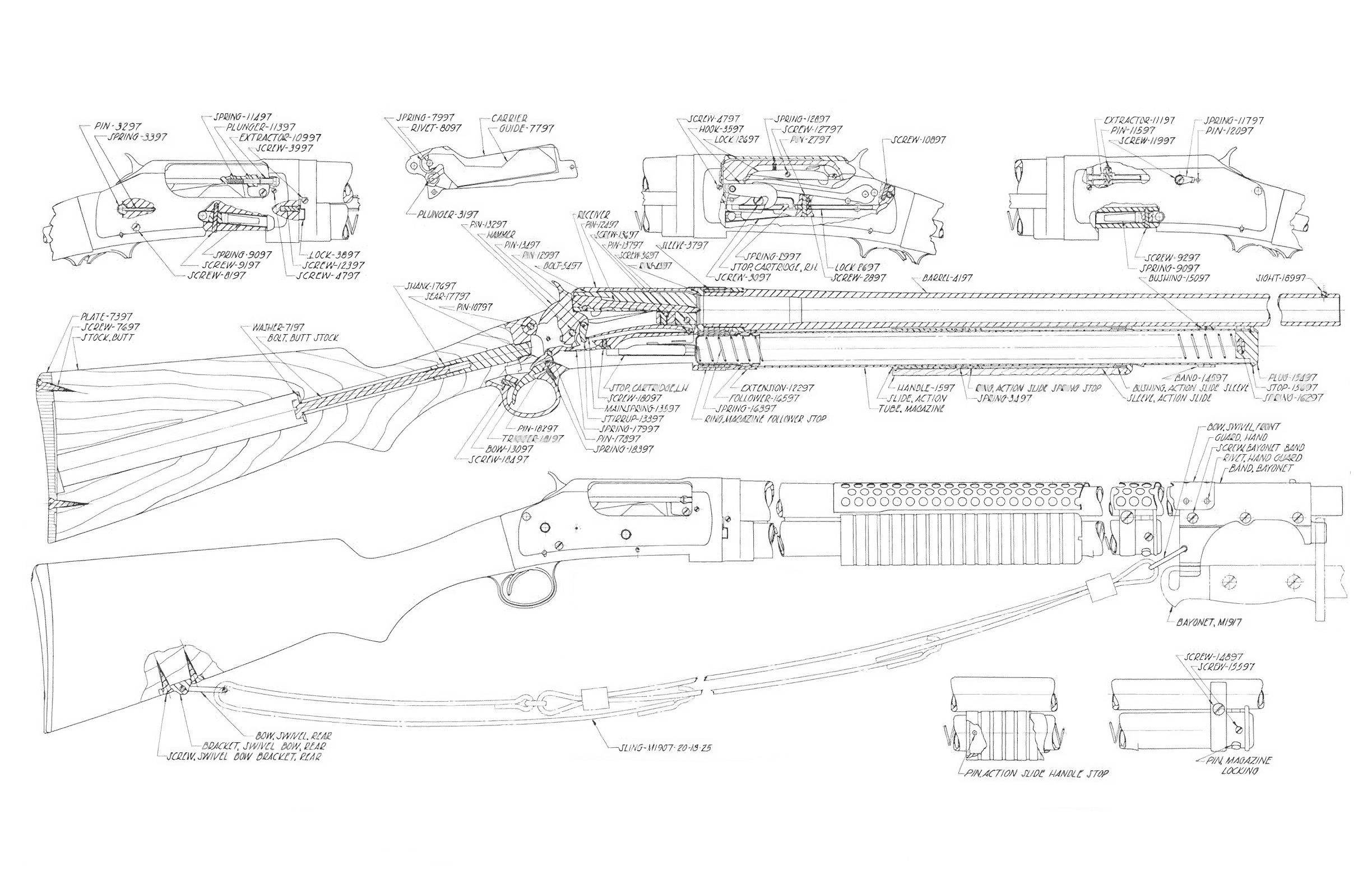 Winchester model 1897 shotgun blueprint download free blueprint for